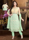 Pista Colour N F A LINE CHURIDAR 02 Designer Festive Wear Worked Readymade Salwar Suit Collection N F C 057 Pista